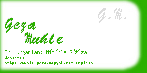 geza muhle business card